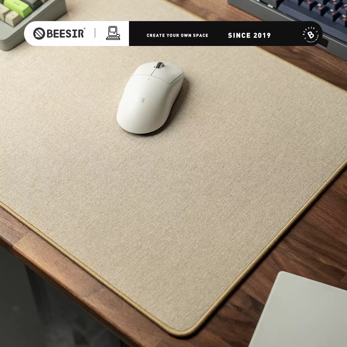 BEESIR - Oversized Cotton & Linen Desk Mat - Image 5