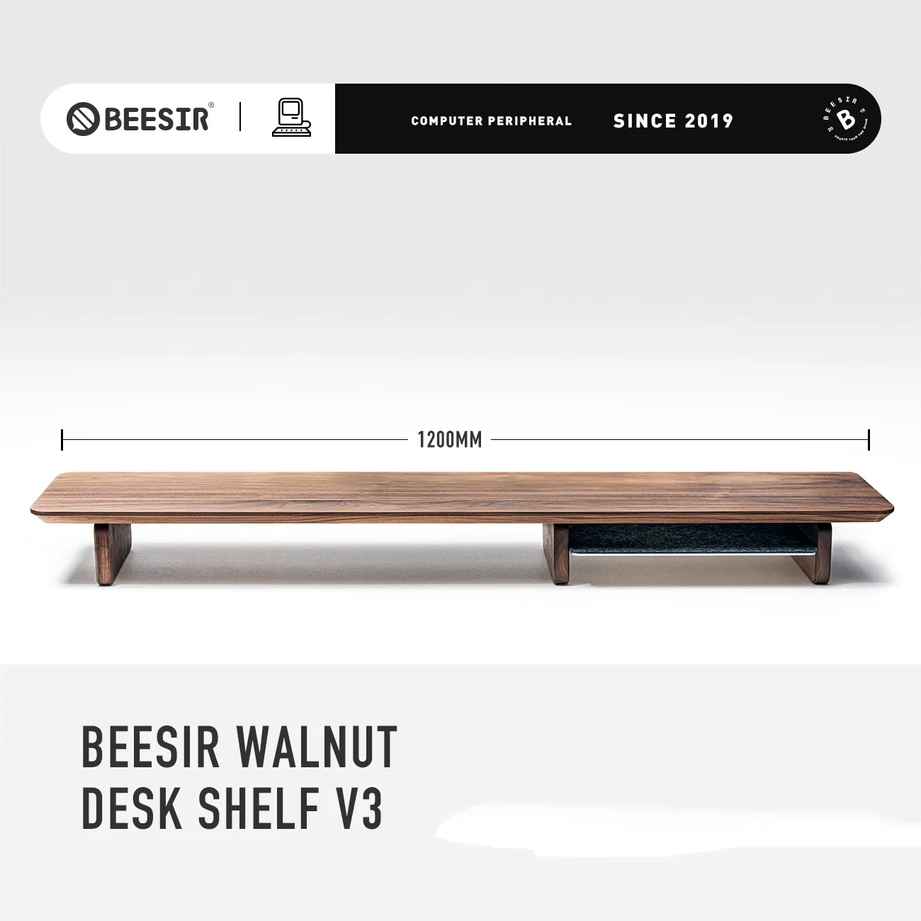 BEESIR - Solid Wood Monitor Stand (Black Walnut & Beech) - Image 7