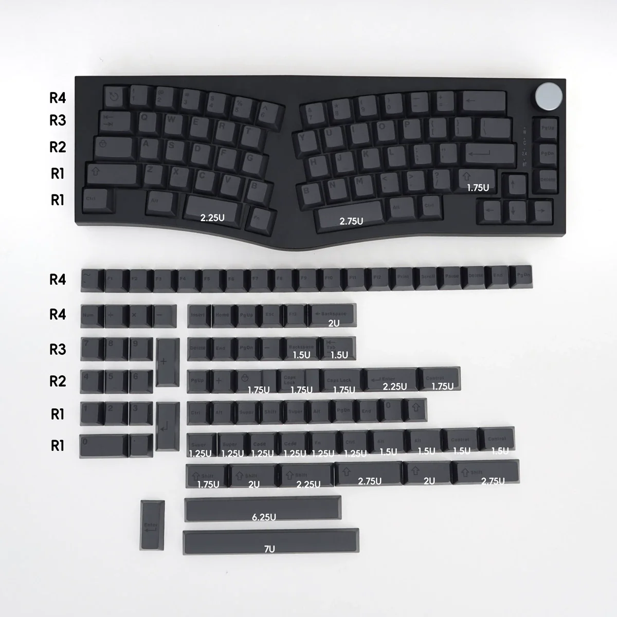 Black on Black Engraved – 152-Key ABS Cherry Profile ANSI Keycap Set - Image 6