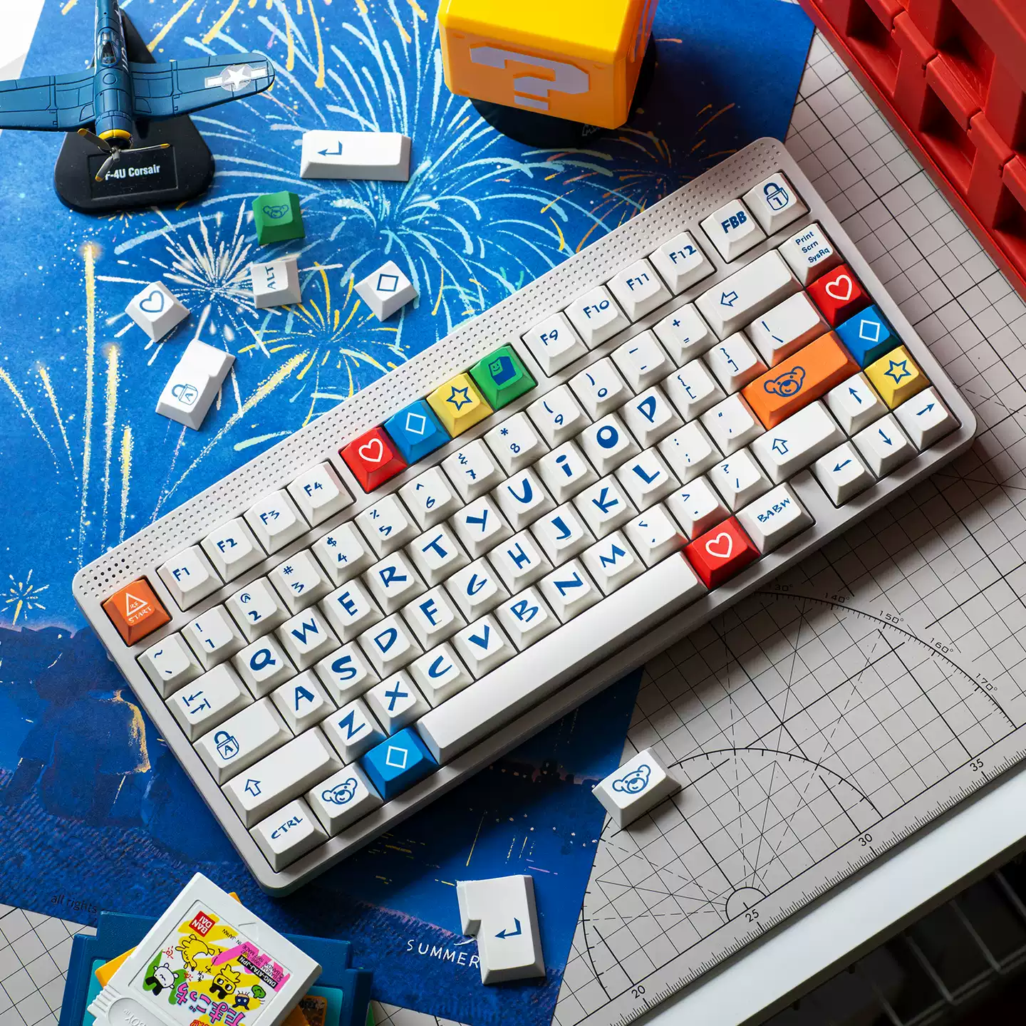 FBB - Bear Retro PBT ANSI/ISO Keycap Set - Image 4