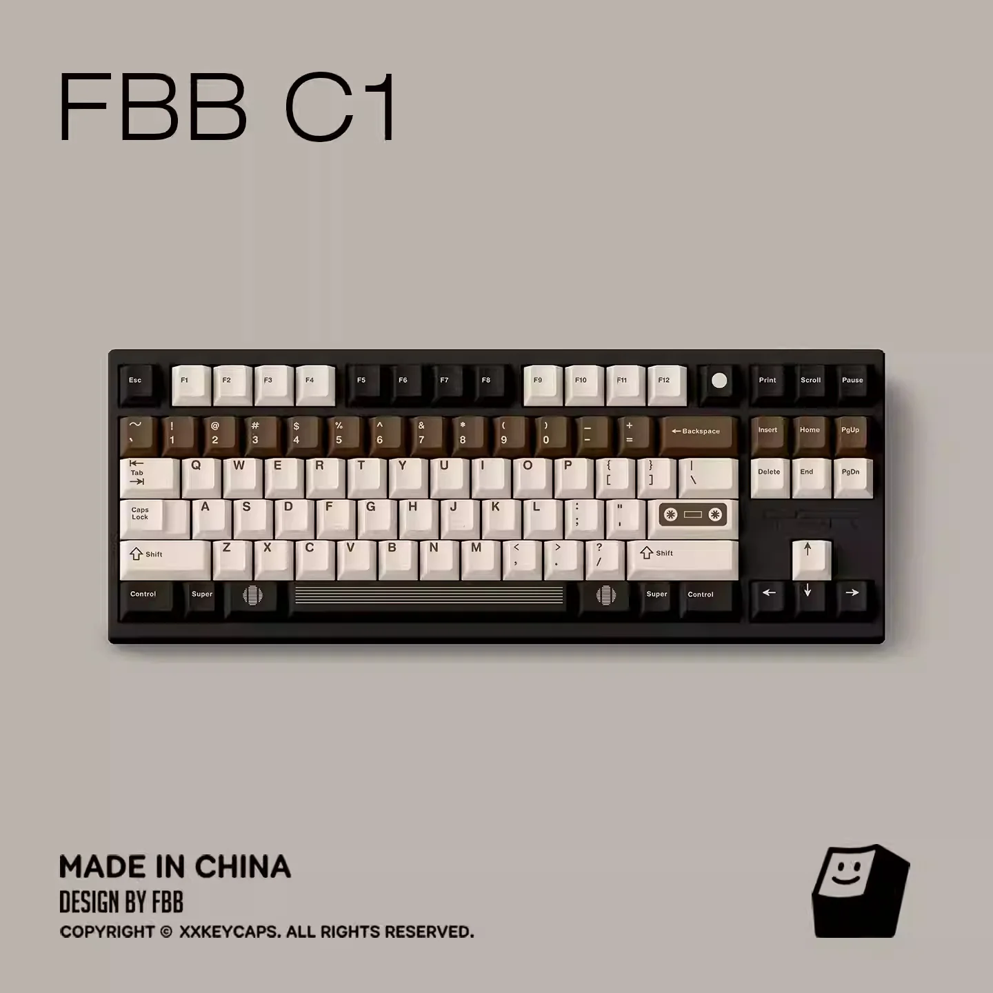 FBB - C1 Retro Tape Coffee Brown Original Keycap Set - Image 5