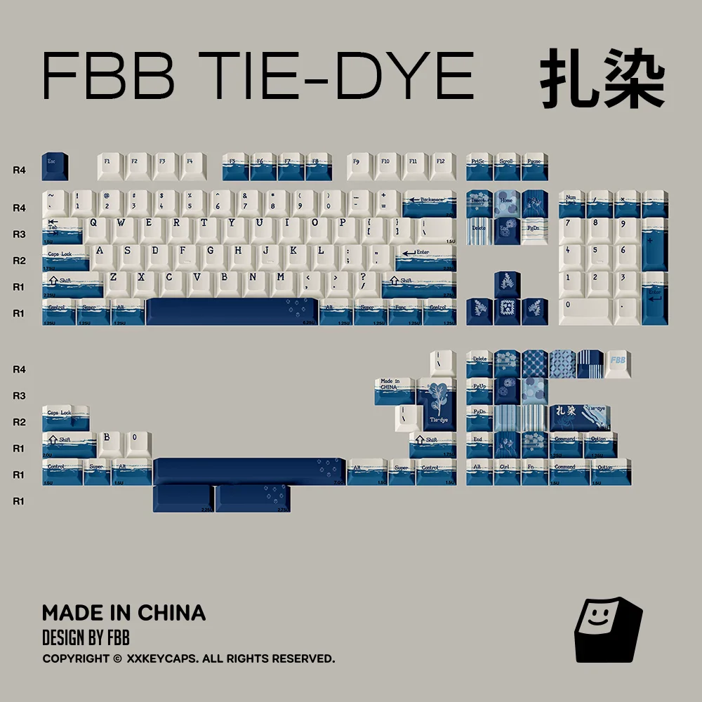 FBB - Chinese Style Tie-Dye PBT ANSI/ISO Keycap Set - Image 7