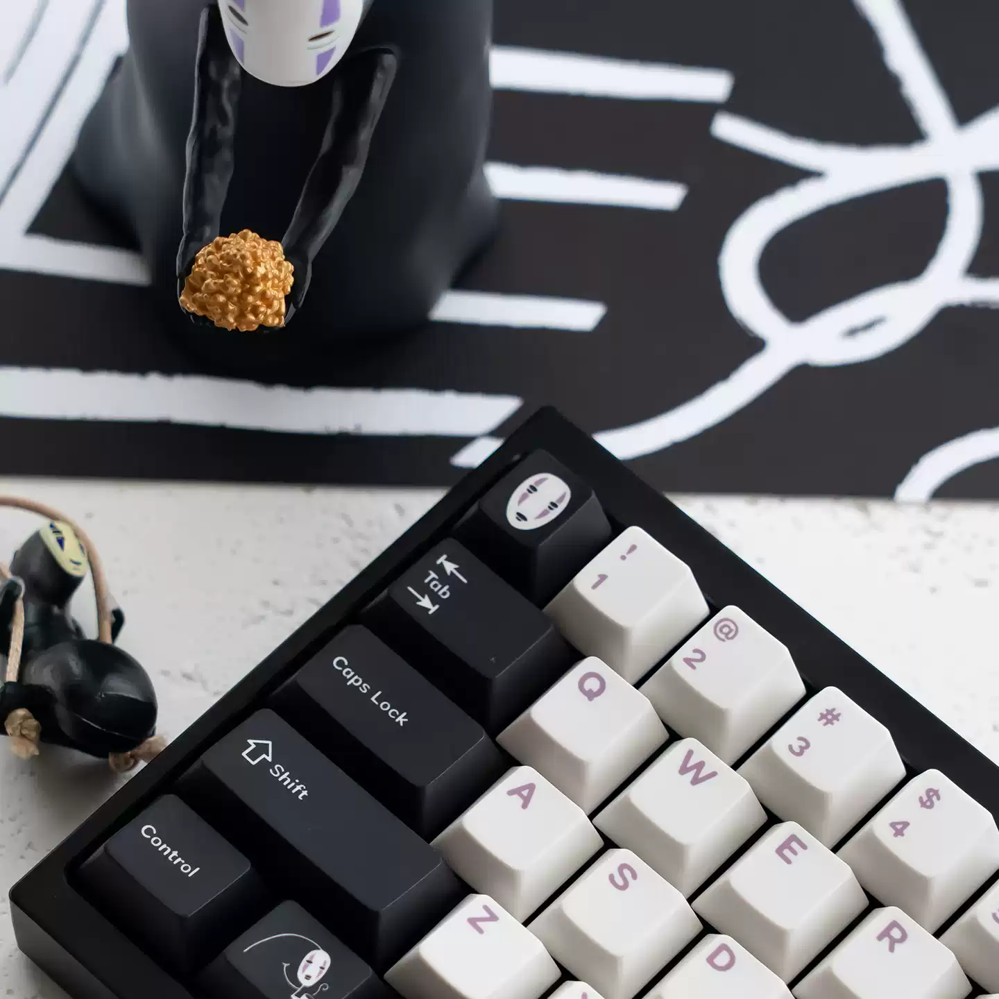 FBB - Faceless Man Black and White ANSI/ISO Keycap Set - Image 5