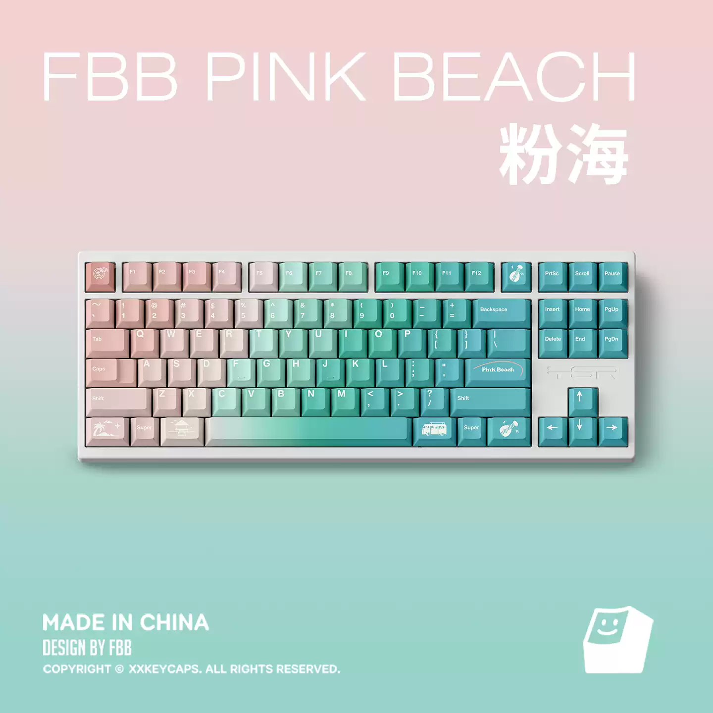 FBB - Pink Ocean PBT Five-Sided ANSI/ISO Keycap Set - Image 3