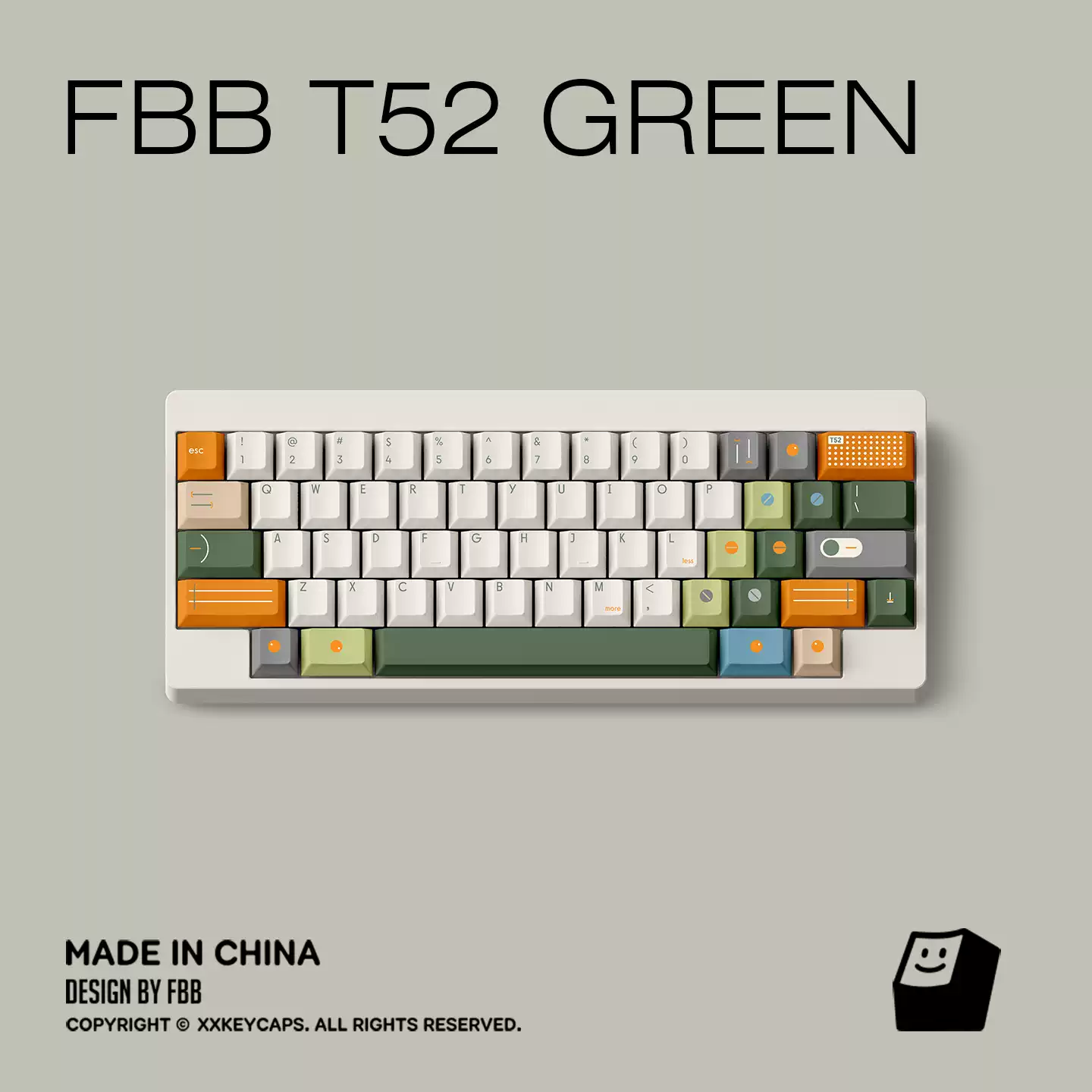 FBB - T52 Green Designer Minimalist PBT ANSI/ISO Keycap Set - Image 4