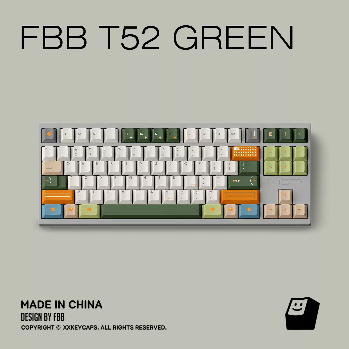 FBB - T52 Green Designer Minimalist PBT ANSI/ISO Keycap Set - Image 6