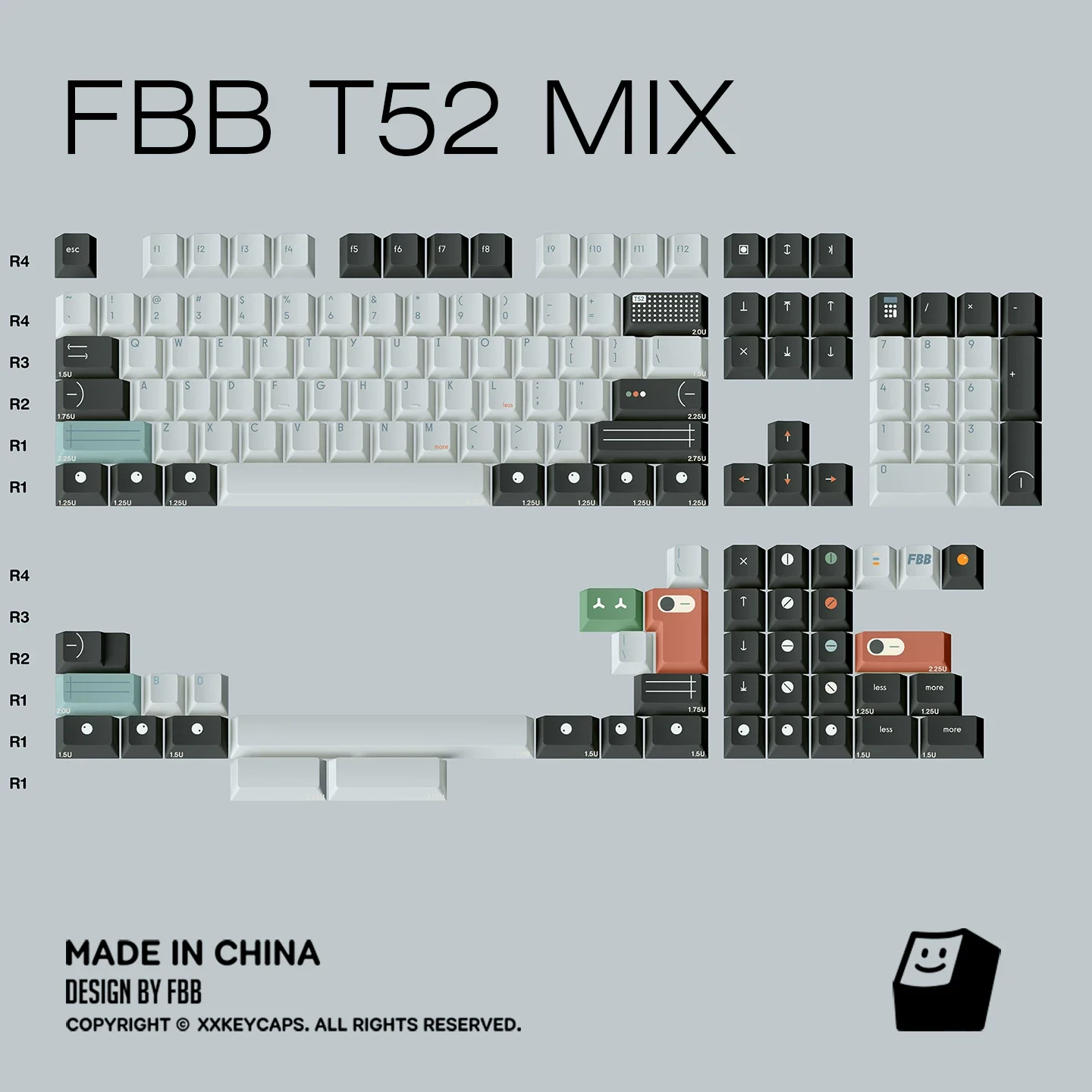 FBB - T52 Green Designer Minimalist PBT ANSI/ISO Keycap Set - Image 8