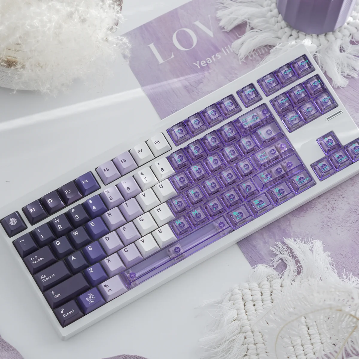 Gradient - 149 PBT Sublimation & PC Transparent Hybrid Keycaps - Image 4
