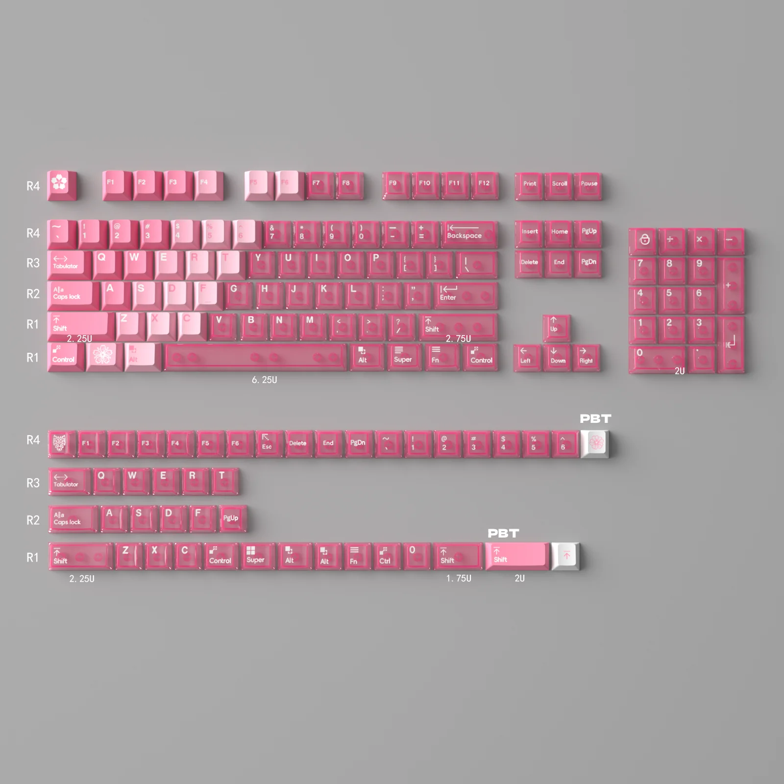 Gradient - 149 PBT Sublimation & PC Transparent Hybrid Keycaps - Image 7
