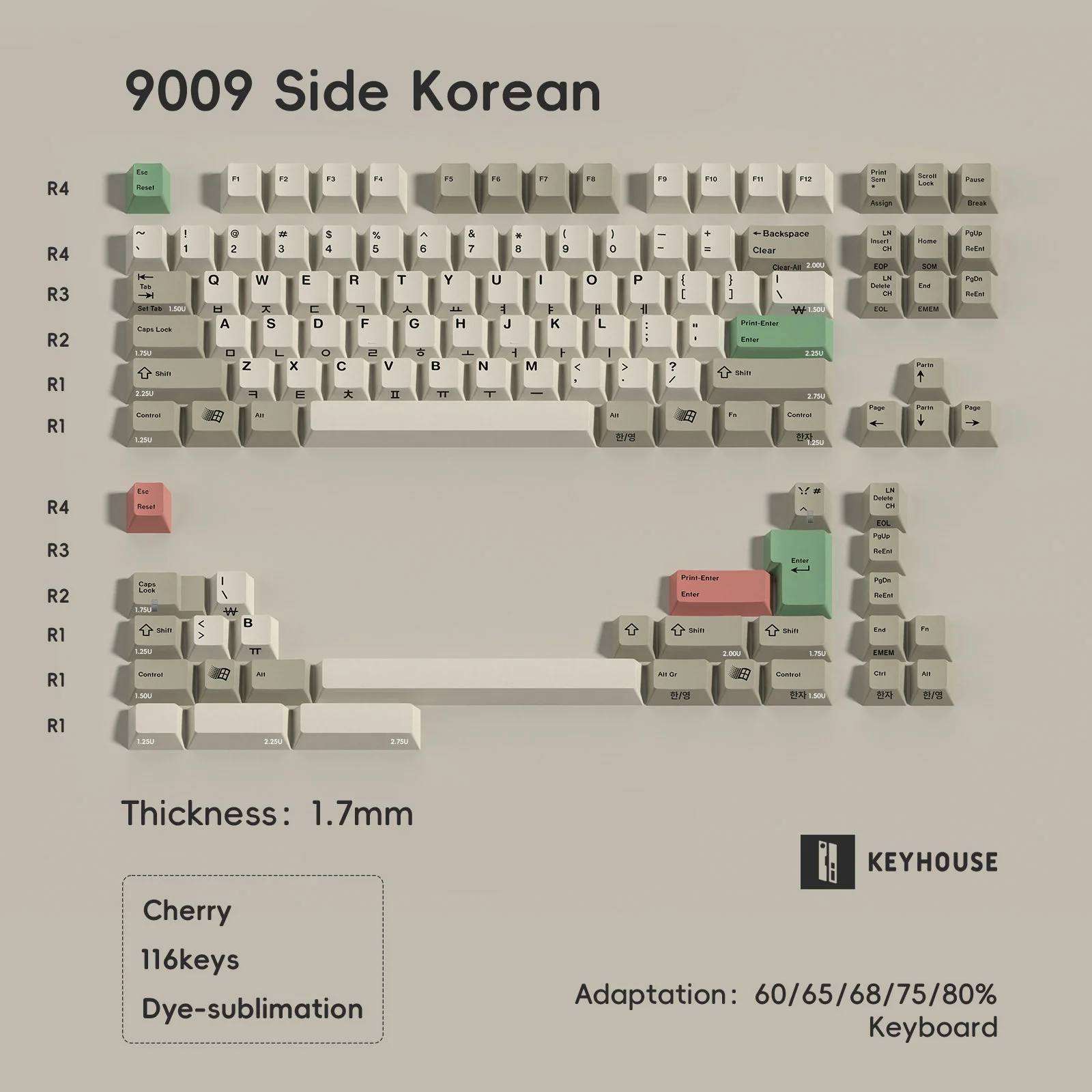 Keyhouse - 9009 Retro PBT Dye-Sub Keycaps - Image 7