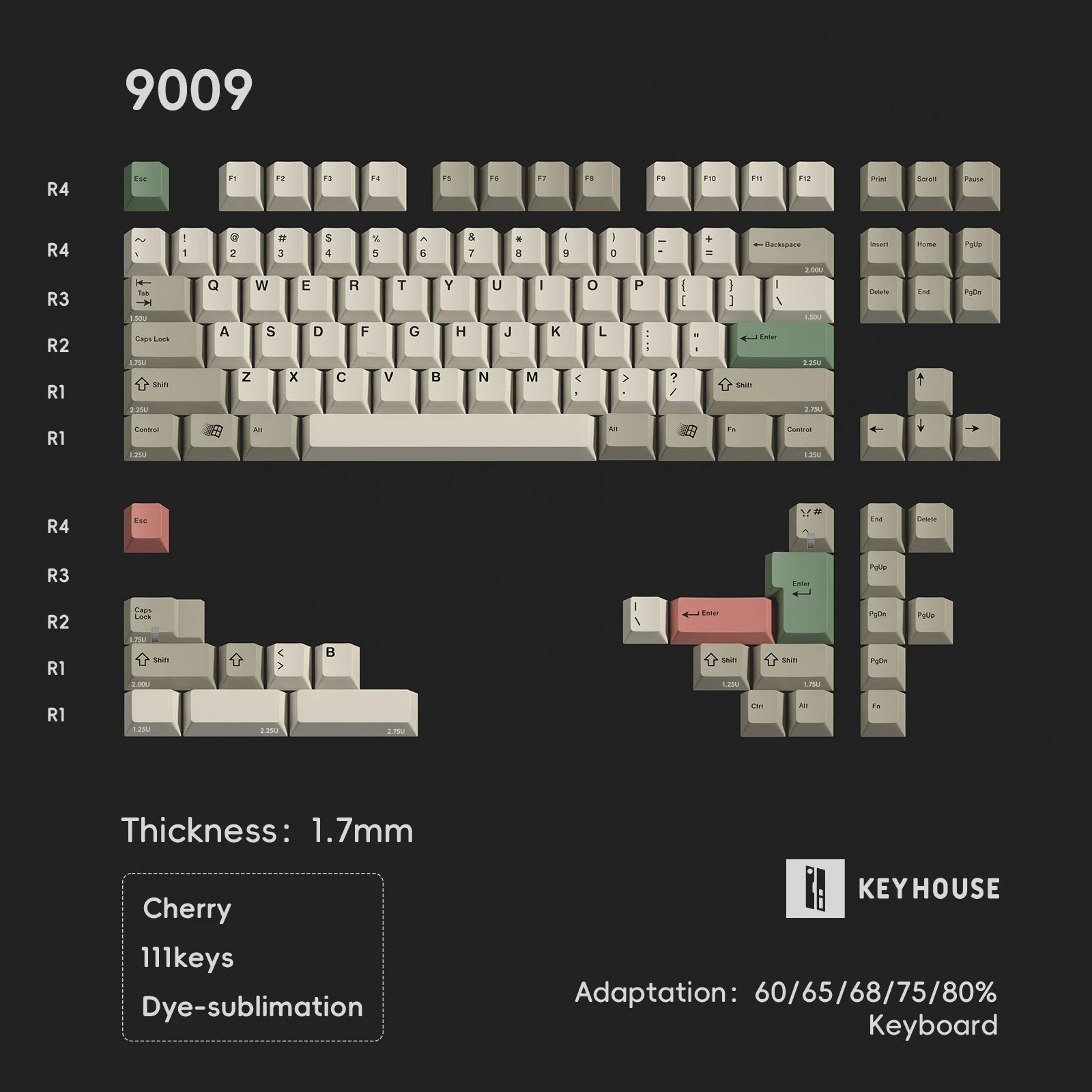 Keyhouse - 9009 Retro PBT Dye-Sub Keycaps - Image 8