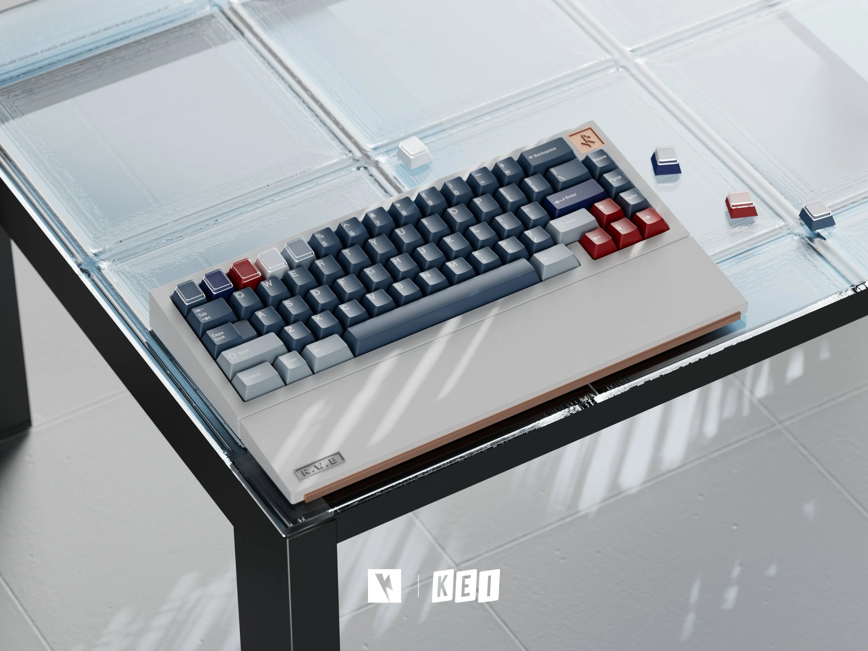 Keykobo - R-W-B ABS Double-Shot ANSI/ISO Keycap Set - Image 13
