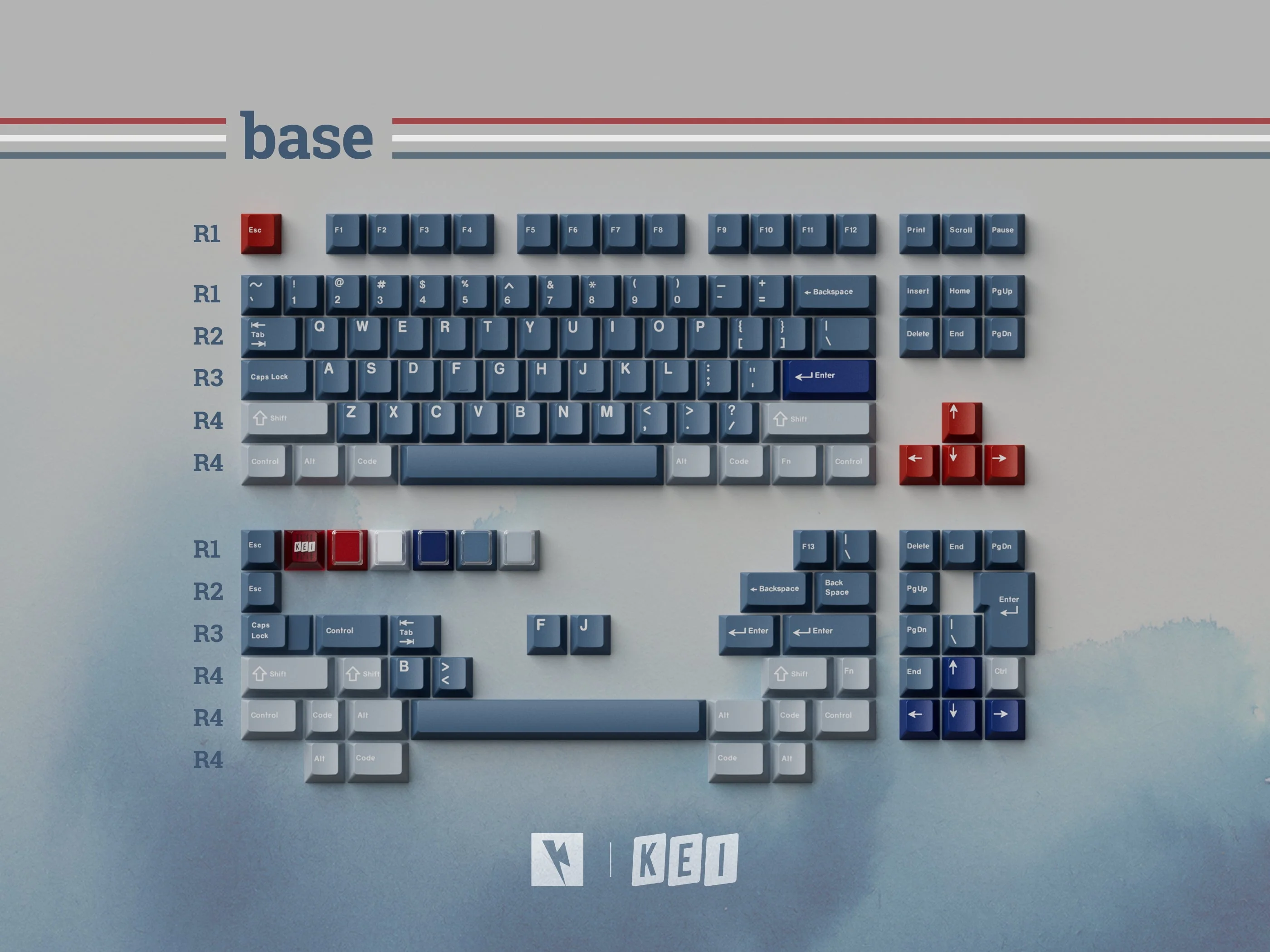 Keykobo - R-W-B ABS Double-Shot ANSI/ISO Keycap Set - Image 14
