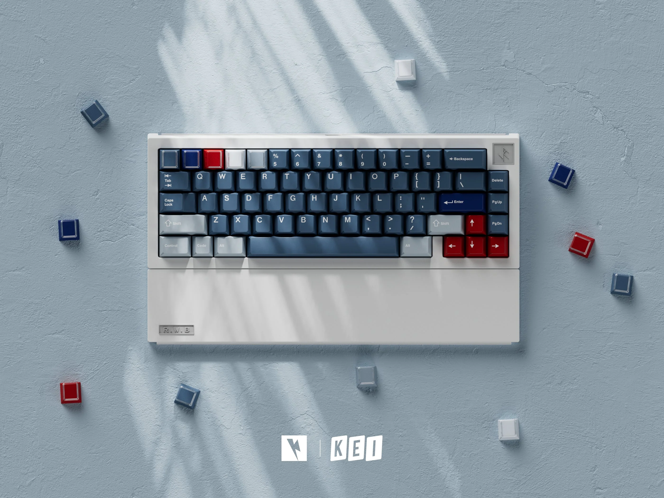 Keykobo - R-W-B ABS Double-Shot ANSI/ISO Keycap Set - Image 5