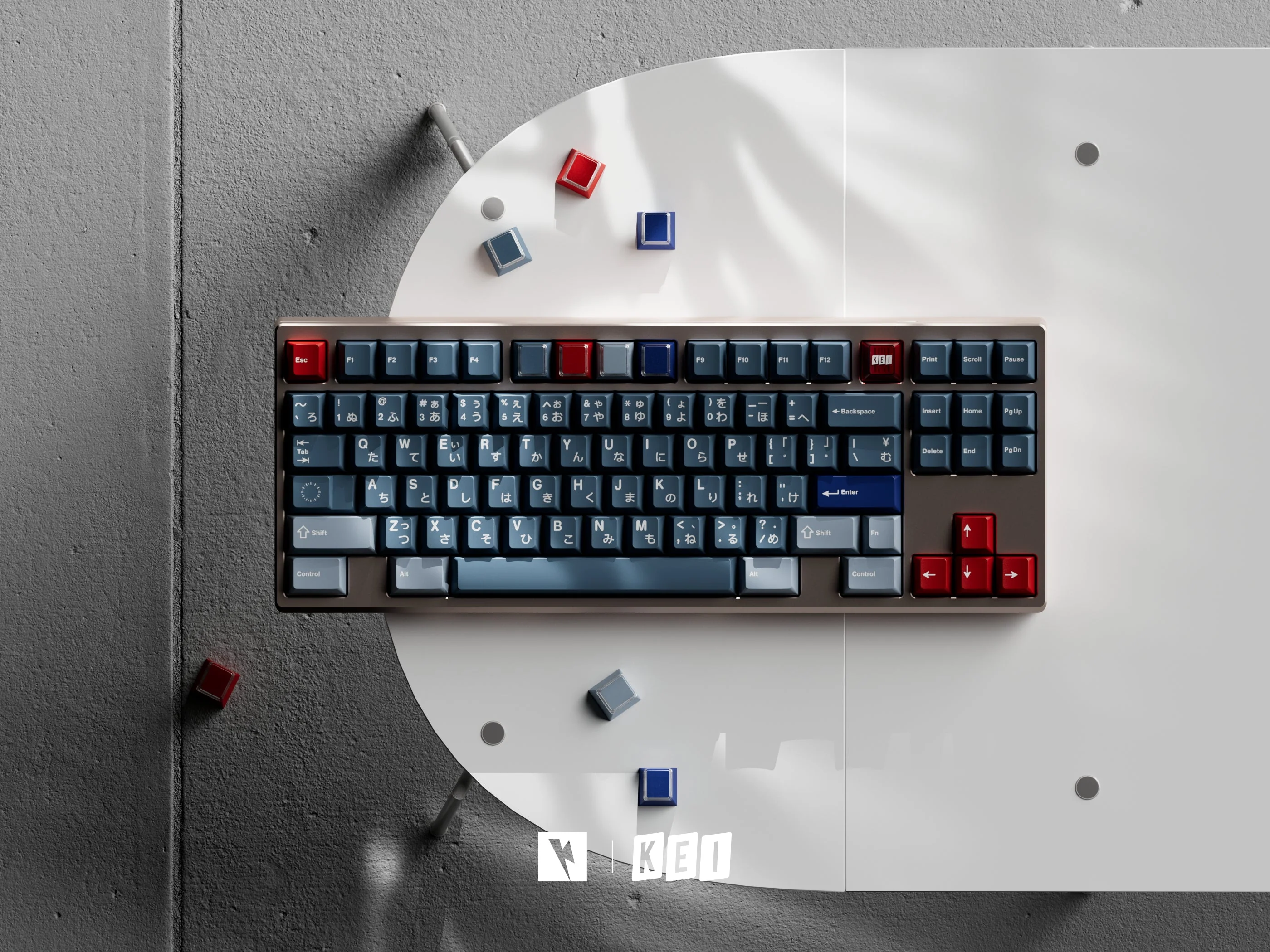 Keykobo - R-W-B ABS Double-Shot ANSI/ISO Keycap Set - Image 7