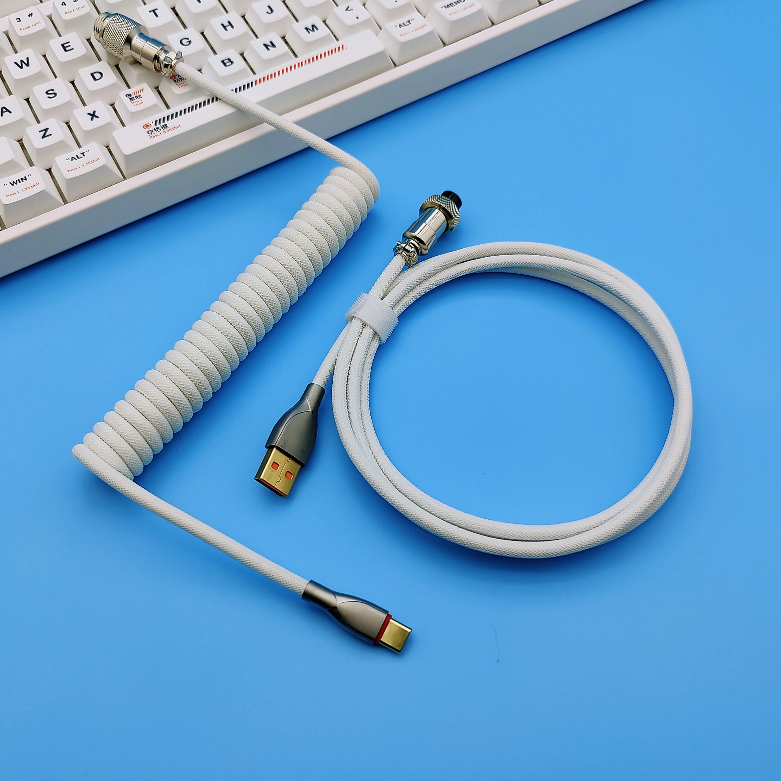 OZO Classic Coiled USB-A to USB-C Cable for Mechanical Keyboards - Image 4