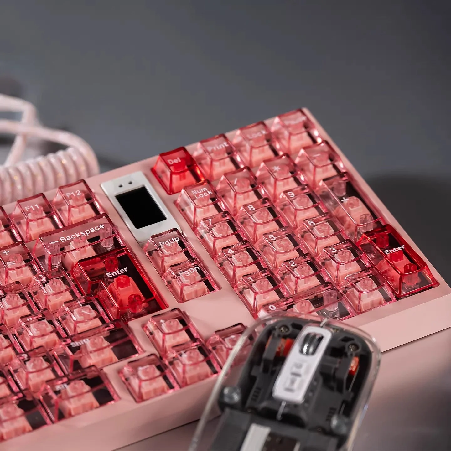 Pink Transparent Keycap Set – Cherry Profile Dye-Sub PBT Keycaps - Image 3