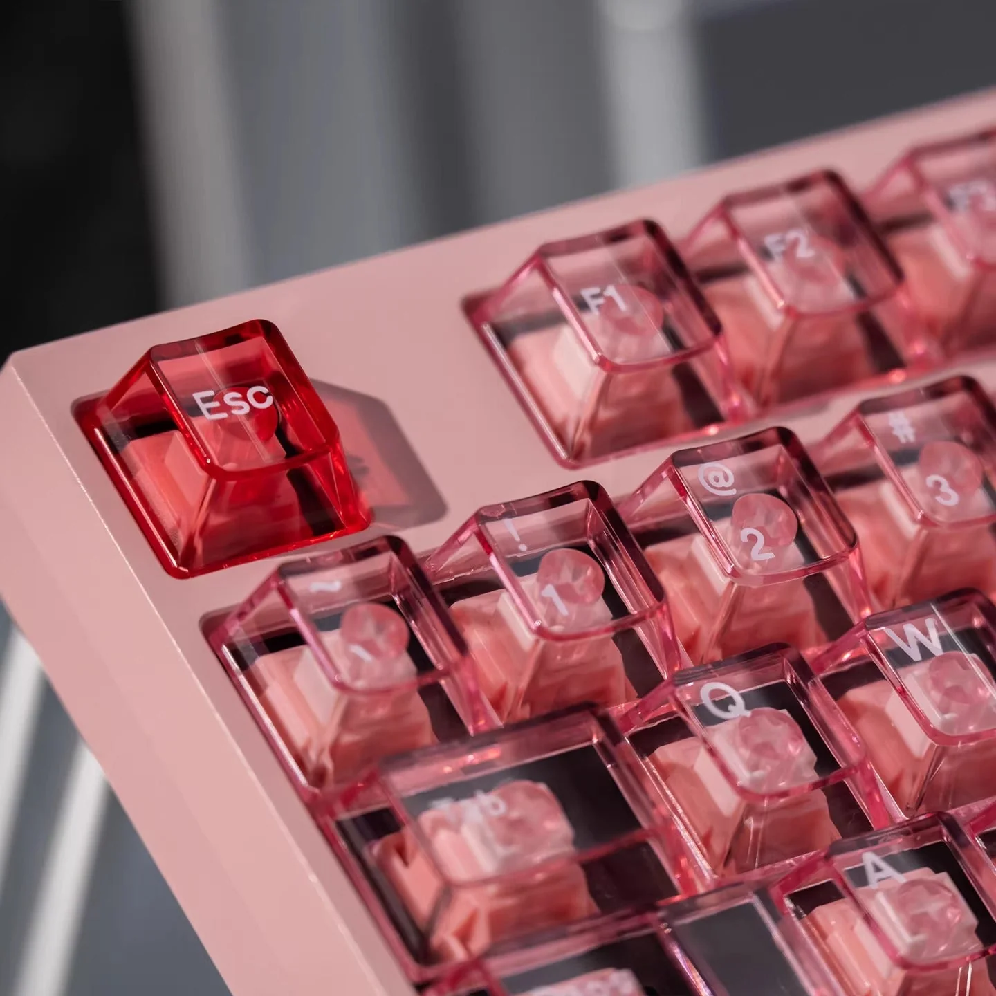 Pink Transparent Keycap Set – Cherry Profile Dye-Sub PBT Keycaps - Image 4