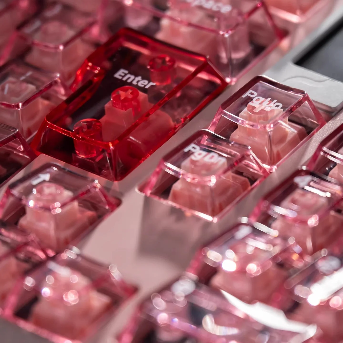 Pink Transparent Keycap Set – Cherry Profile Dye-Sub PBT Keycaps - Image 5
