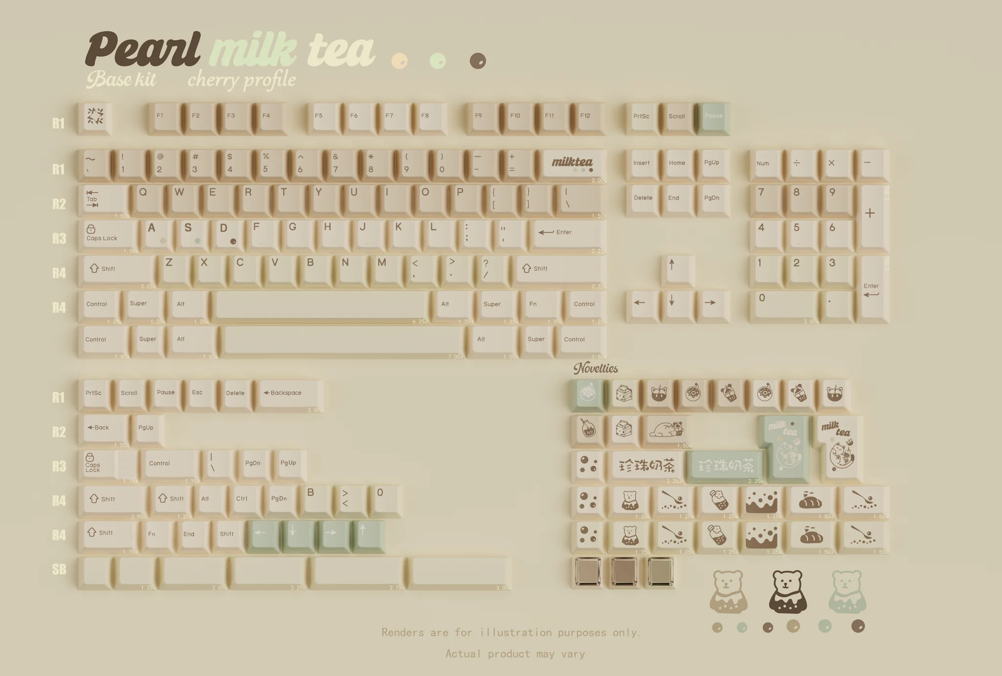 Qwertykeys - Pearl Milk Tea Keycap Set - Image 7