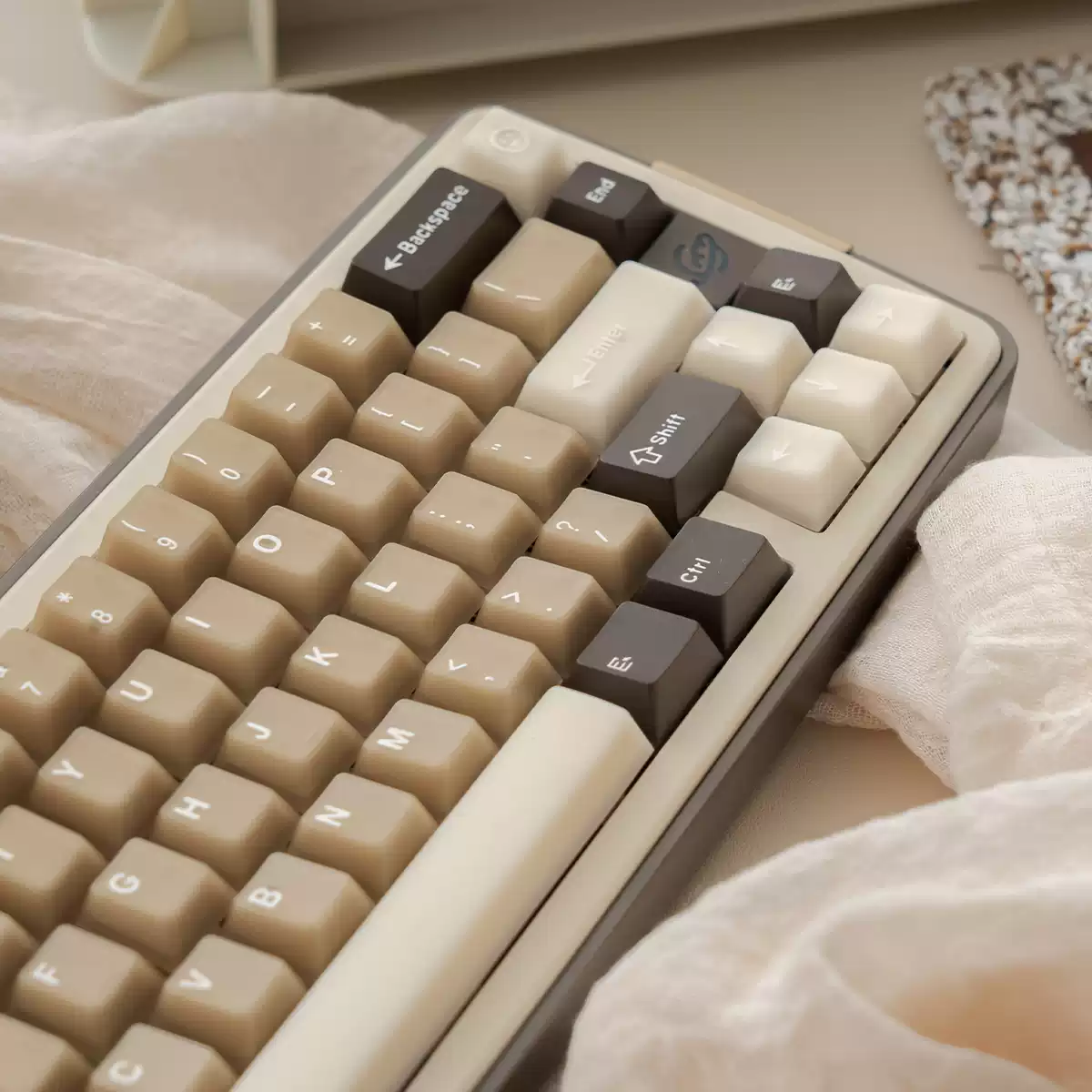 Raw Coconut Latte Semi-Transparent ANSI/ISO Keycap Set - Image 3