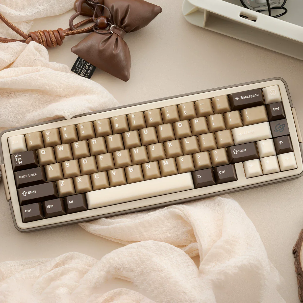 Raw Coconut Latte Semi-Transparent ANSI/ISO Keycap Set - Image 6