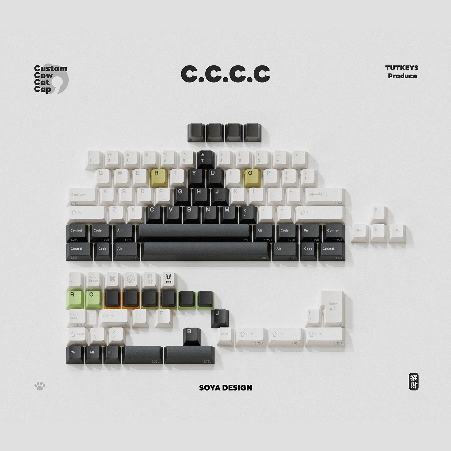 TUTKEYS & Soya - Original Black and White Dye-Sublimated PBT Keycap Set - Image 9