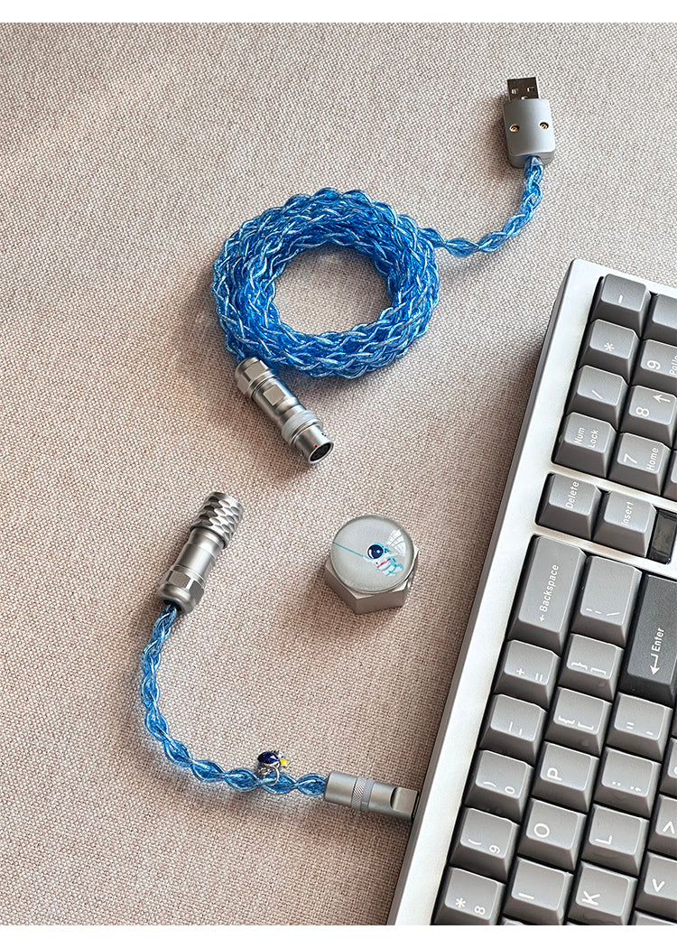 UNKNOWN ERROR - D30 Silver/Blue/RGB Light - Astronaut Series Keyboard Cable - Image 2