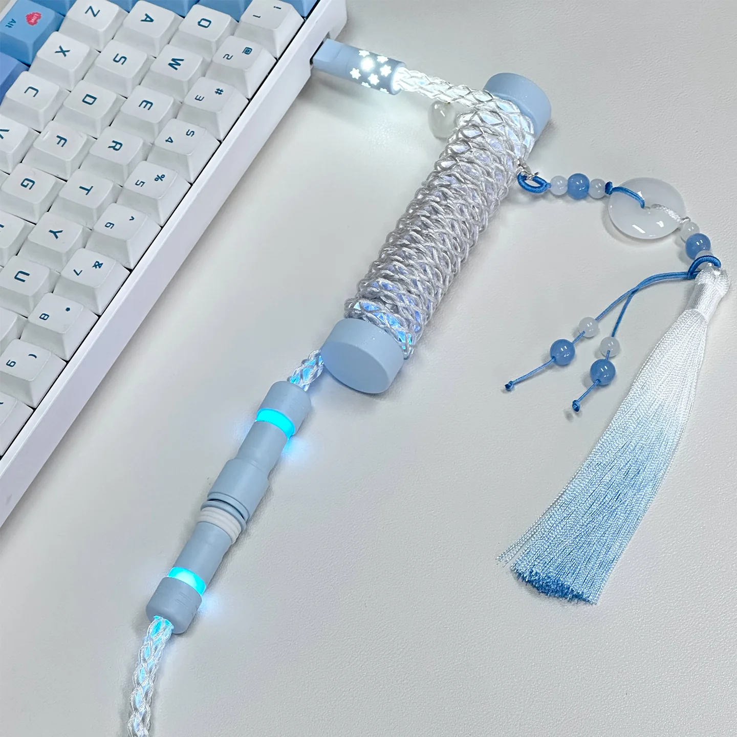 UNKNOWN ERROR - D33 White Blue Light - Lazy Cat Series Keyboard Cable - Image 4