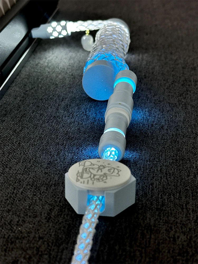 UNKNOWN ERROR - D33 White Blue Light - Lazy Cat Series Keyboard Cable - Image 5