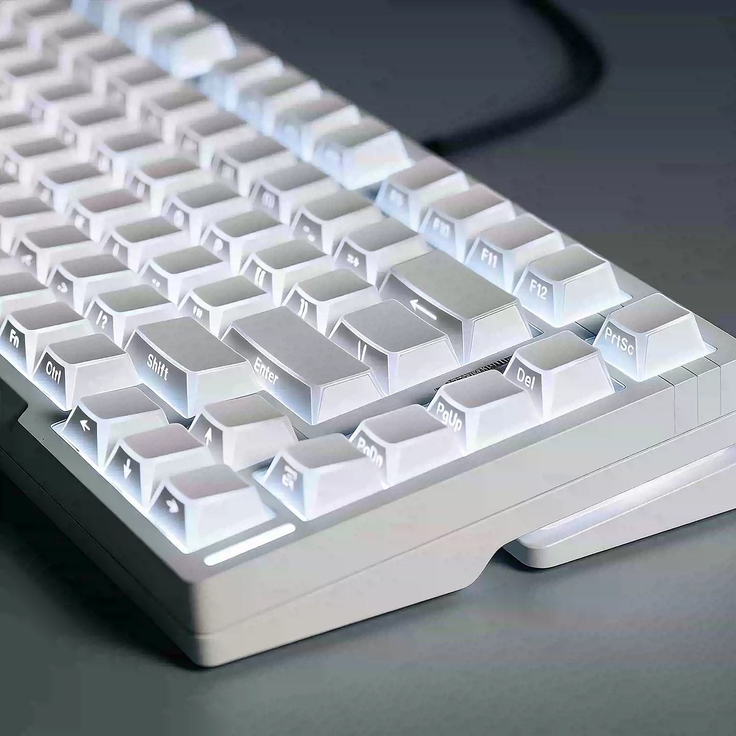 White/Black Refraction Side-Engraved ISO/ANSI Keycap Set - Image 2