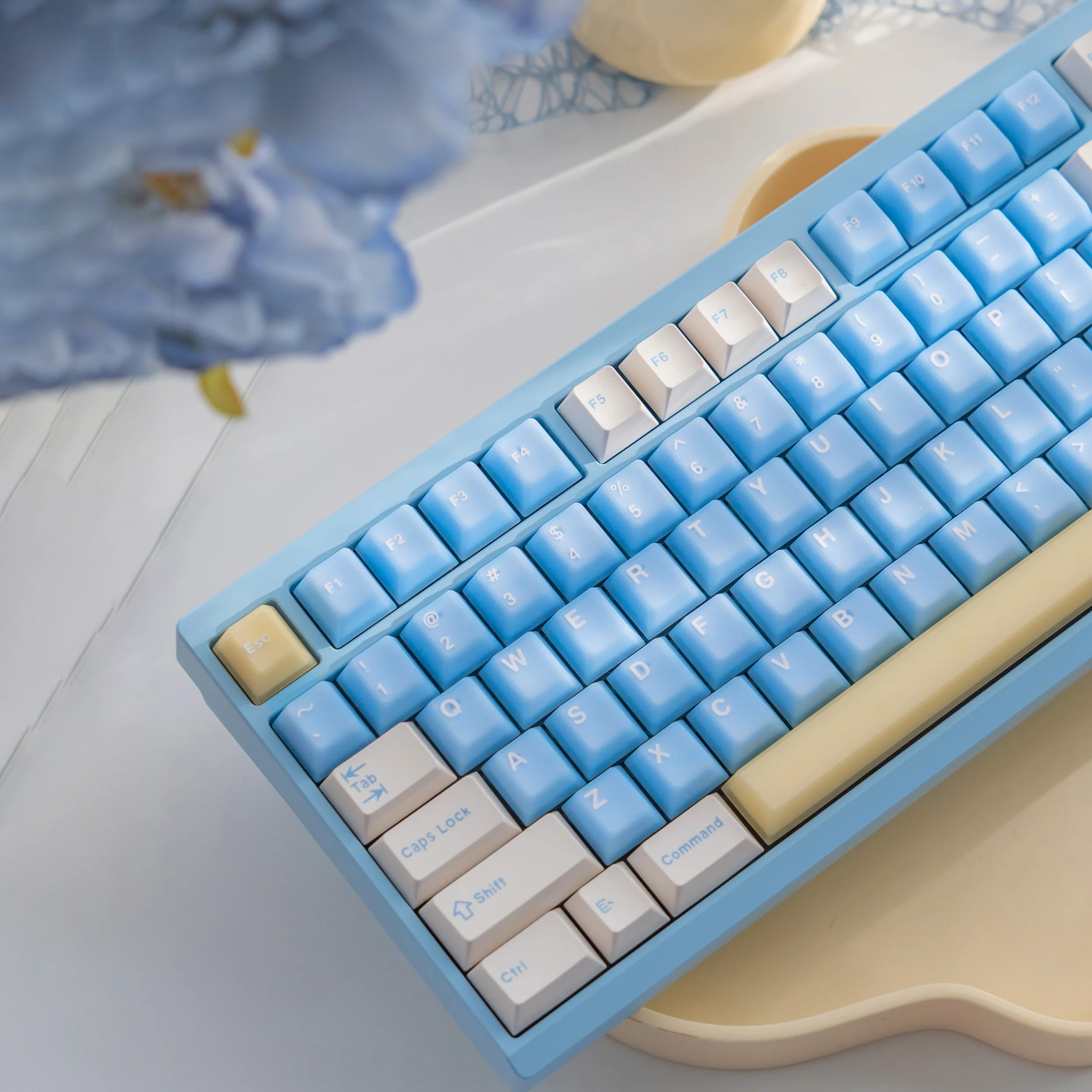 White Peach Oolong / Sea Salt Soda - 164-Key Translucent Keycap Set - Image 3