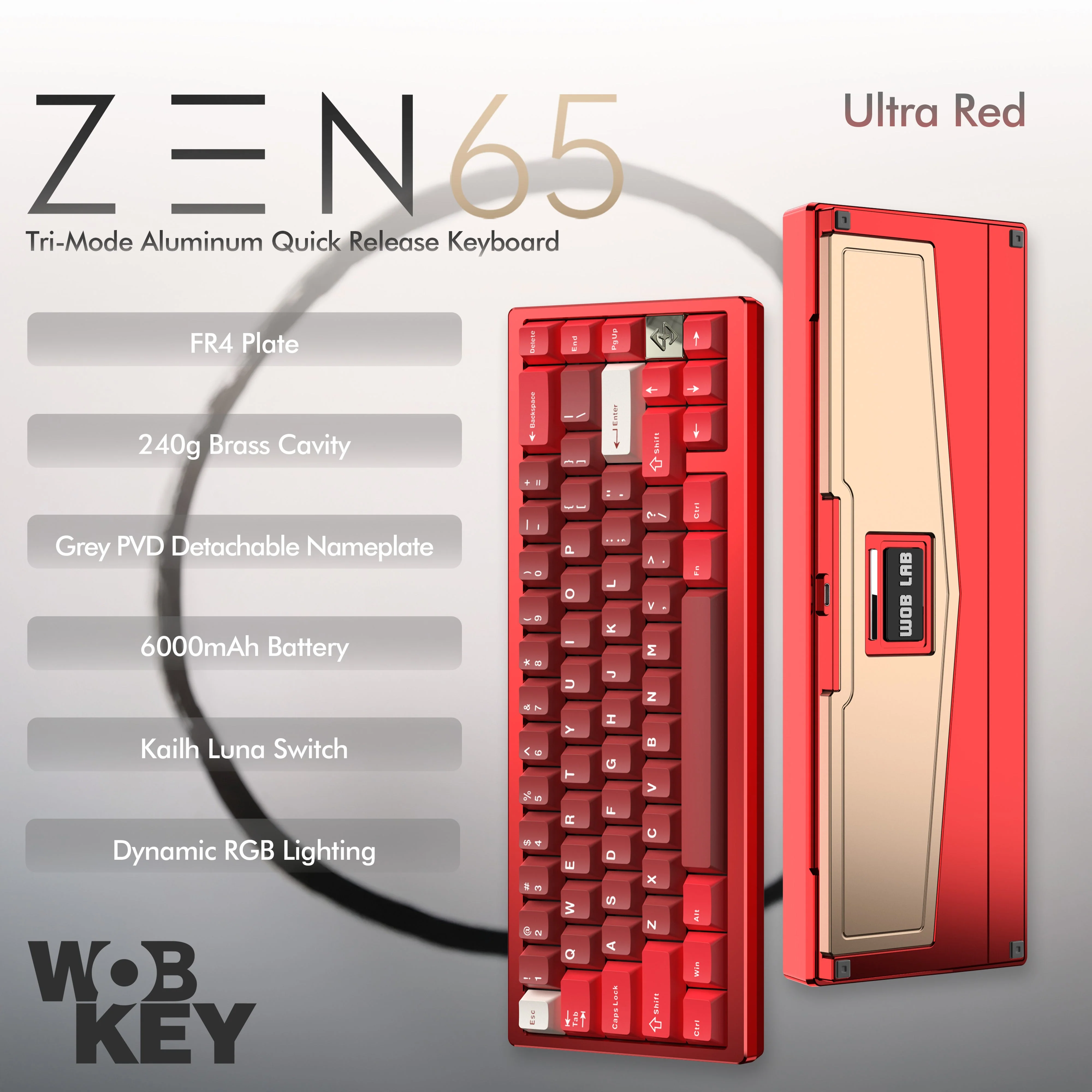 Wobkey - ZEN 65 Quick-Release Tri-Mode Mechanical Keyboard - Image 12