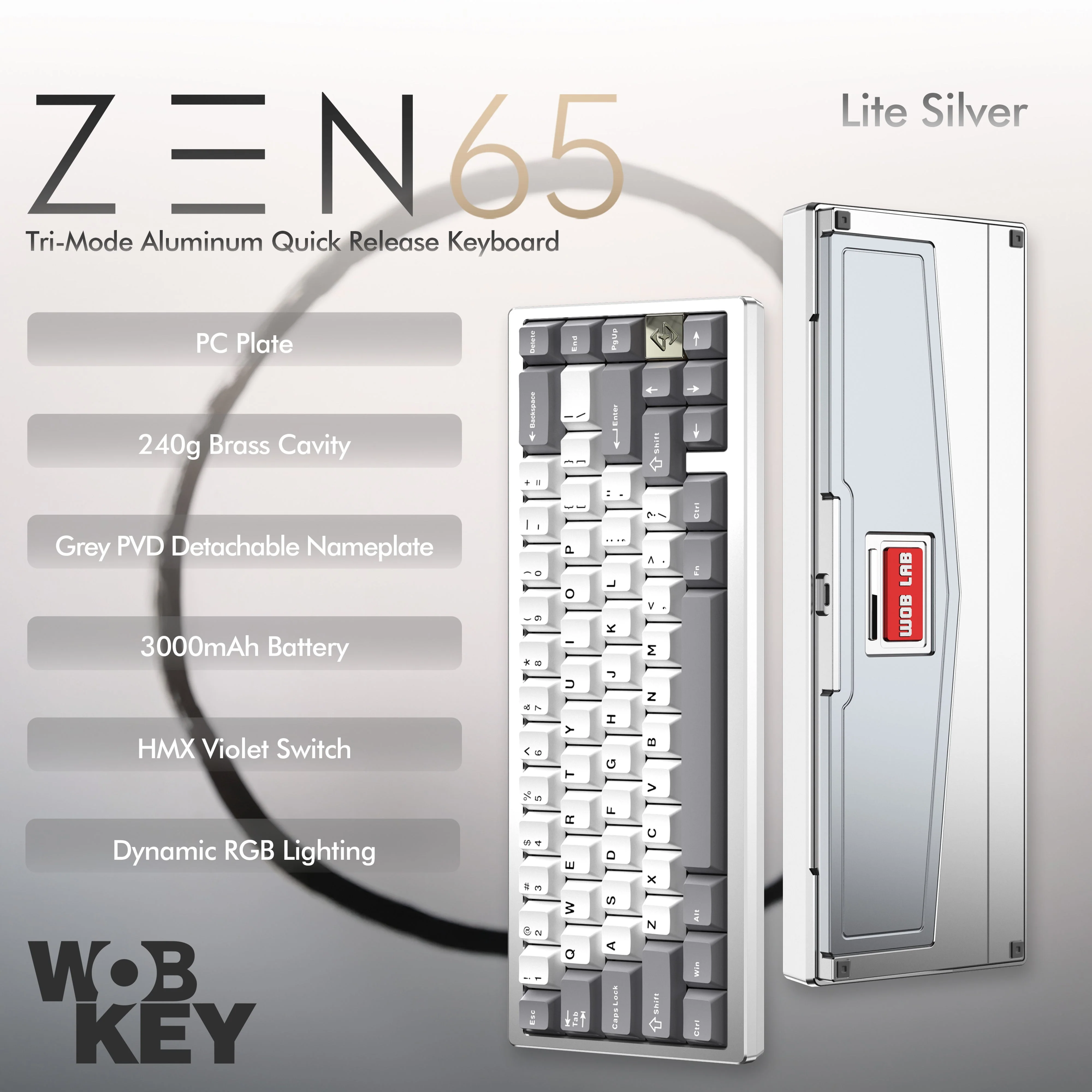 Wobkey - ZEN 65 Quick-Release Tri-Mode Mechanical Keyboard - Image 7