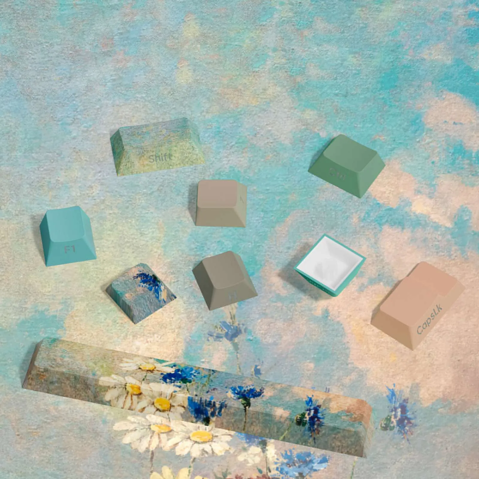 Womier - Keycaps Oil Painting Keycap Set Artistic PBT Keycaps - Image 3