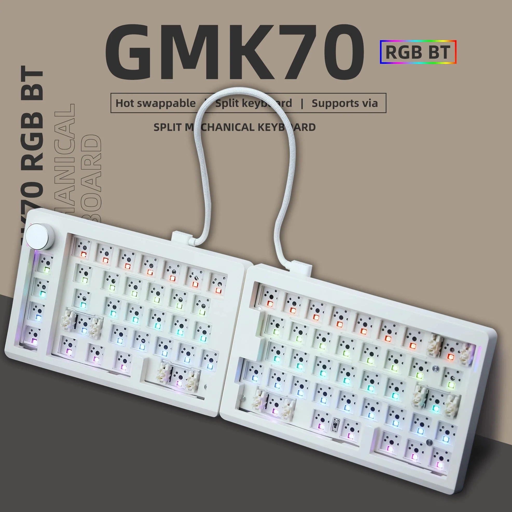 Zuoya GMK70 Split QMK Wireless Mechanical Keyboard - Image 3